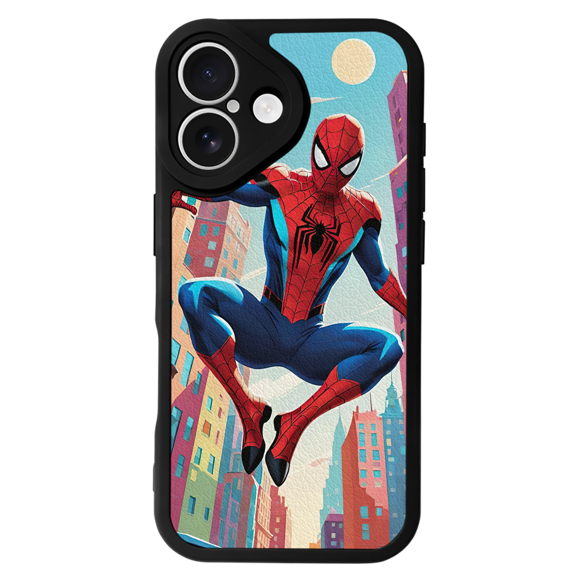 Spider Man スパイダーマン 【iPhone 16シリーズ対応】シリコンスマホケース（レザー調） 材質：シリコン
